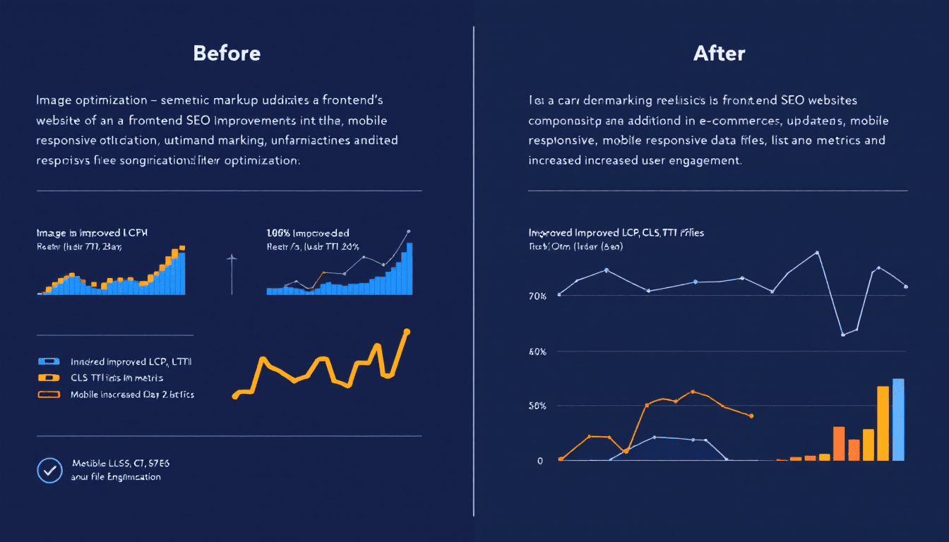 프론트엔드 SEO 최적화 실전 사례의 개선 전후 차이를 그래프로 표현한 이미지