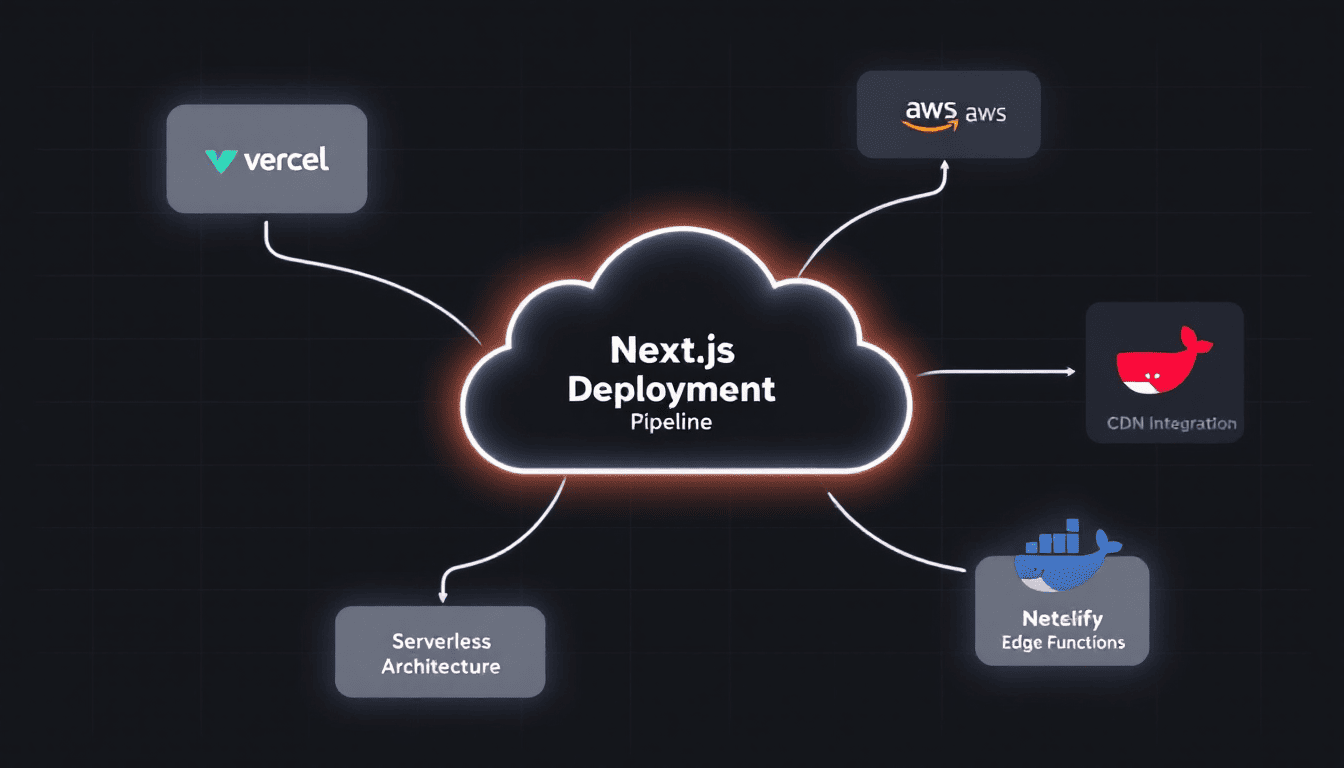 Next.js 배포를 위한 다양한 클라우드 플랫폼과 배포 최적화 전략을 나타내는 이미지