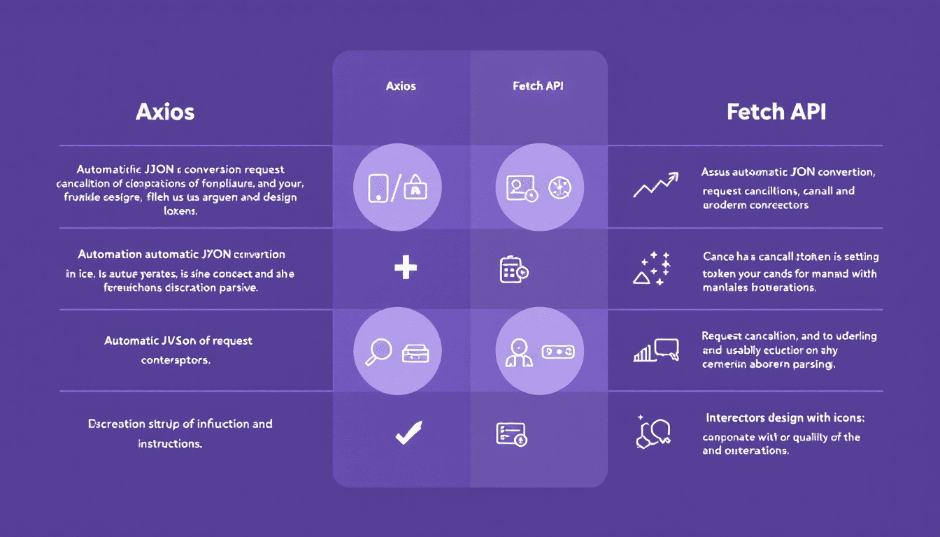 Axios와 Fetch API 기능 비교 인포그래픽