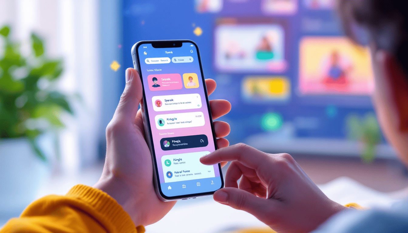 영어회화 앱, 영어 드라마, 팟캐스트를 활용한 즉각적인 학습 성과 경험 장면