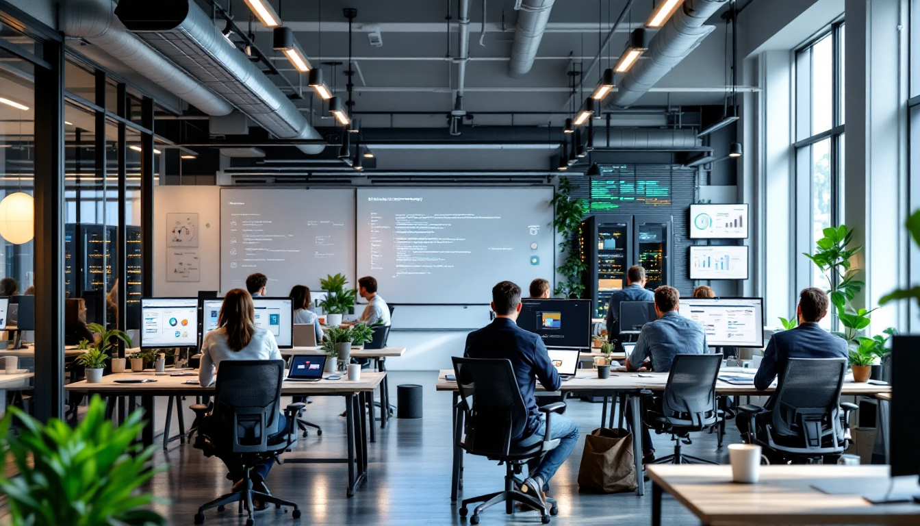 대기업 환경에서 React를 사용하여 대규모 애플리케이션을 개발하는 모습.