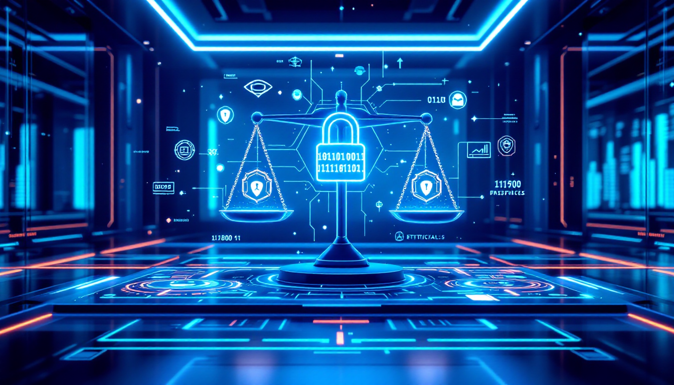 데이터 보안과 AI 윤리의 중요성을 나타내는 이미지